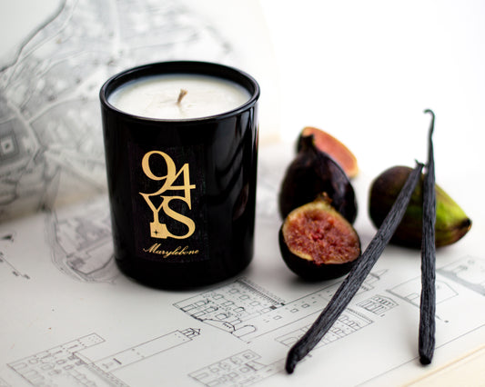vanilla and fig candle in a 94ys container