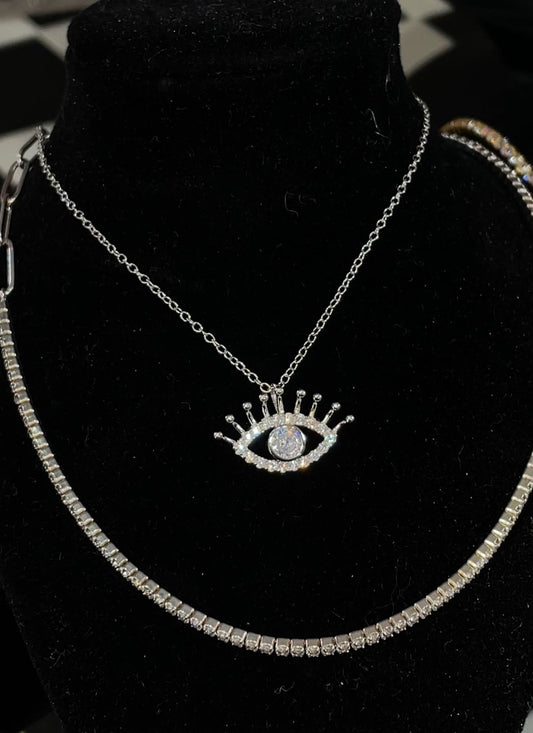 ZIRCONIA EYE NECKLACE